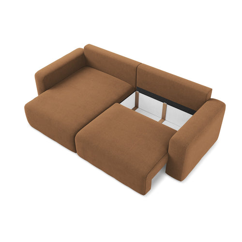 LaMiaSofa hoekbank links Ostia - textuurstof - terracotta - 244x149x79