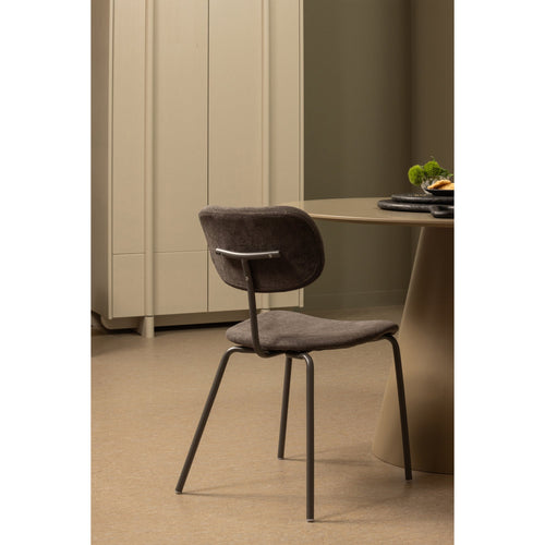 WOOOD eetkamerstoelen Link - Polyester - Bruin/Grijs - Set van 2 - vtwonen shop