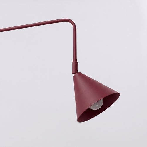 Sollux Lighting Wandlamp NOX 1 bordeaux met schakelaar - 14x61x30cm