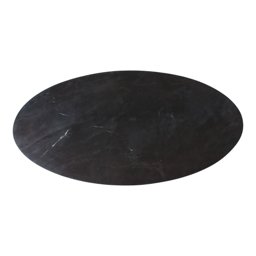 Ovale marmeren salontafel - Zwart - 120x60x38 cm