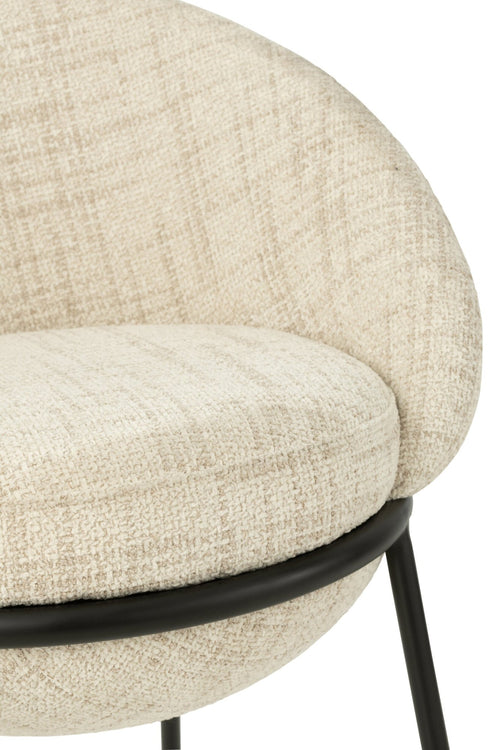 J-Line stoel - ijzer - beige/zwart