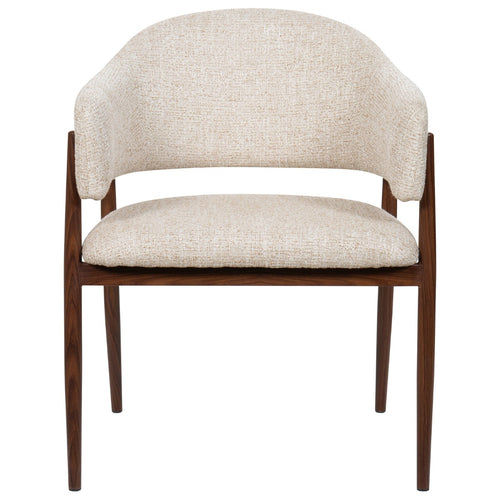 DÉJA Living Eetkamerstoel Dénia - Taupe/Walnoot - Zithoogte 48cm - Set van 2 - vtwonen shop