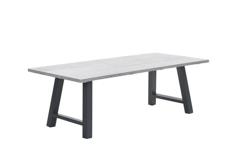Olympus tafel 180x100xH72 - carbon black - grey teak look - vtwonen shop