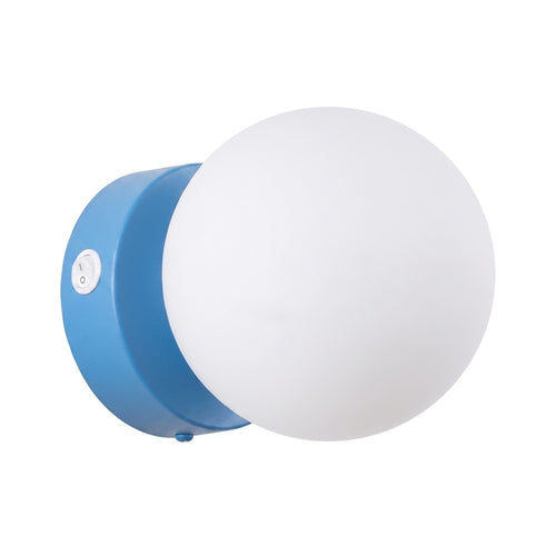 Sollux Lighting Wandlamp YOLI 1 lichtblauw met schakelaar - 12x14x12cm