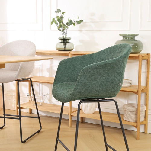 Nolon Nino-Otis Barkruk Donkergroen - met Armleuning - Zwart - 65 cm - vtwonen shop