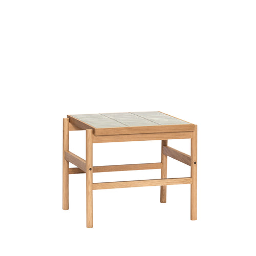 Hübsch bijzettafel Tile - mdf/eikenfineer/eiken/tegels - 45x50xh44cm
