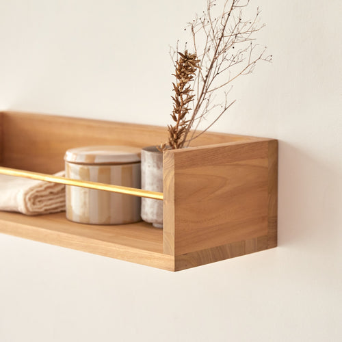 Tikamoon Badkamerrek van massief teakhout 60 cm - Naturel - vtwonen shop