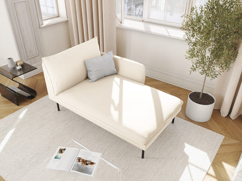 Cosmopolitan Design rechter chaise longue Vienna flueel, lichtbeige - 170x110x95cm