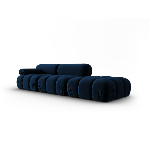 Cosmopolitan Design - Rechte modulaire bank Cortina 4-zits, flueel koningsblauw - 94x282x70cm