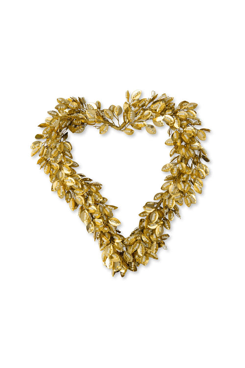vtwonen - Kerstkrans Hart - Metaal - Goud - 21x20 cm