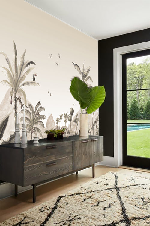 Catchii Behang Mural Jungle Landscape sepia - vtwonen shop