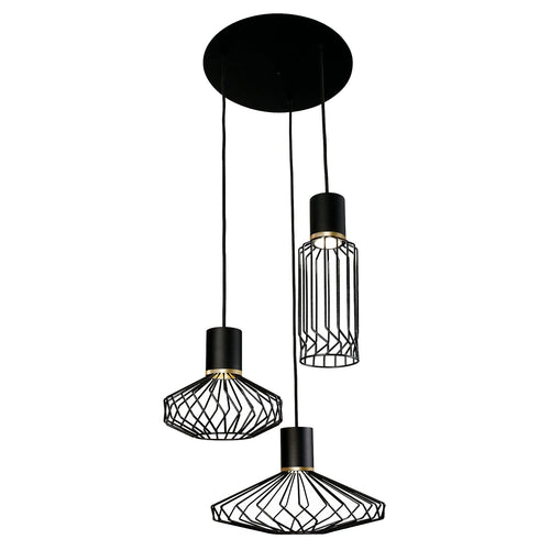 Nowodvorski hanglamp Pico - 3 lichts - 43  x 130   cm - zwart - vtwonen shop