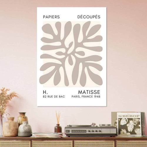 Artfulprints Poster Matisse - Deep ocean grey   - A4 21x29.7 cm - Taupe