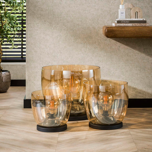 Giga Meubel Vloerlamp Up L - Amber Glas - 1-Lichts - 29x29x27cm - vtwonen shop