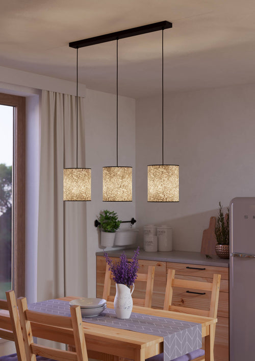 EGLO hanglamp Butterburn - e27 - 86 cm - zwart/wit/groen