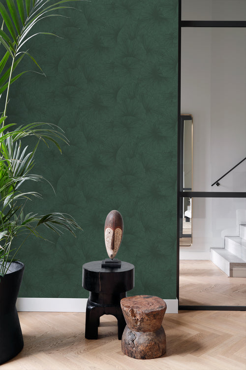 Origin Wallcoverings behang 3D-motief bladeren donkergroen - 50 x 900 cm - 348011 - vtwonen shop