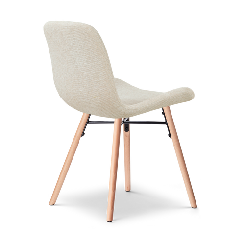 Nolon Nena-Fé eetkamerstoel cottonbeige - houten onderstel - vtwonen shop