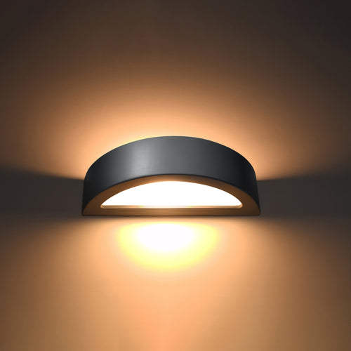 Sollux Lighting Wandlamp keramiek ATENA grijs - 40,5x14,5x10cm