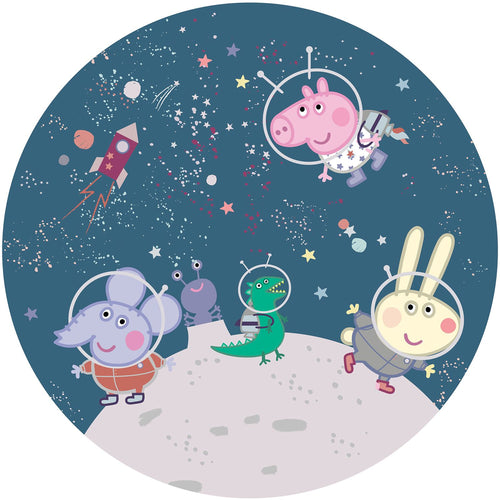 Sanders & Sanders zelfklevende behangcirkel Peppa Pig donkerblauw - Ø 70 cm - 601298