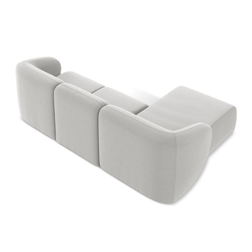 LaMiaSofa hoekbank links Cervo - velours - zilver - 248x166x84