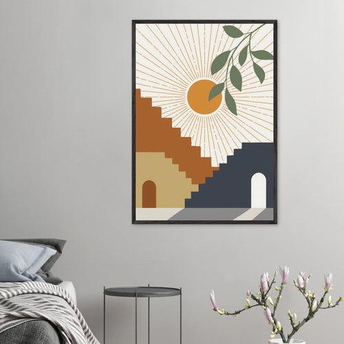 Artfulprints Poster Boho – Stairway sun   - 50x70 cm - Meerkleurig