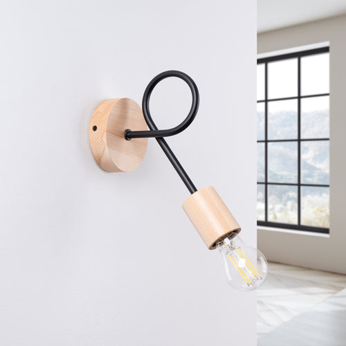 Sollux Lighting Wandlamp EMBER zwart - 10x19x24cm