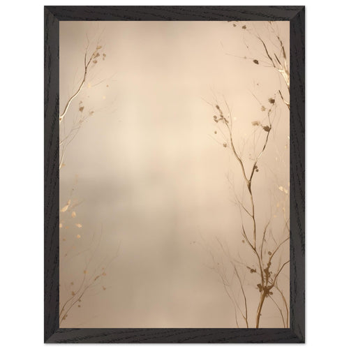 Artfulprints Poster met Lijst Abstract - Golden leafs   - 30x40 cm - Goud