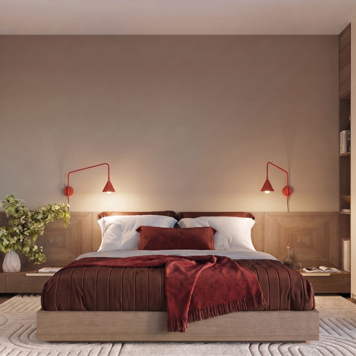 Sollux Lighting Wandlamp NOX 1 rood met schakelaar - 14x61x30cm