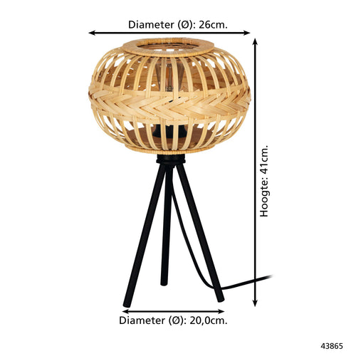 EGLO tafellampen Amsfield 1 - e27 - zwart