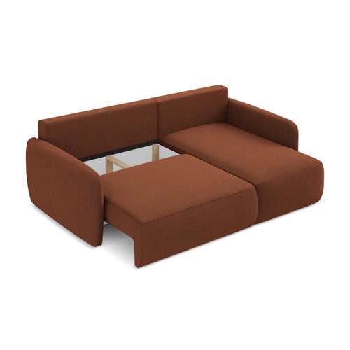 LaMiaSofa hoekbank rechts Corle - textuurstof - terracotta - 207x148x86