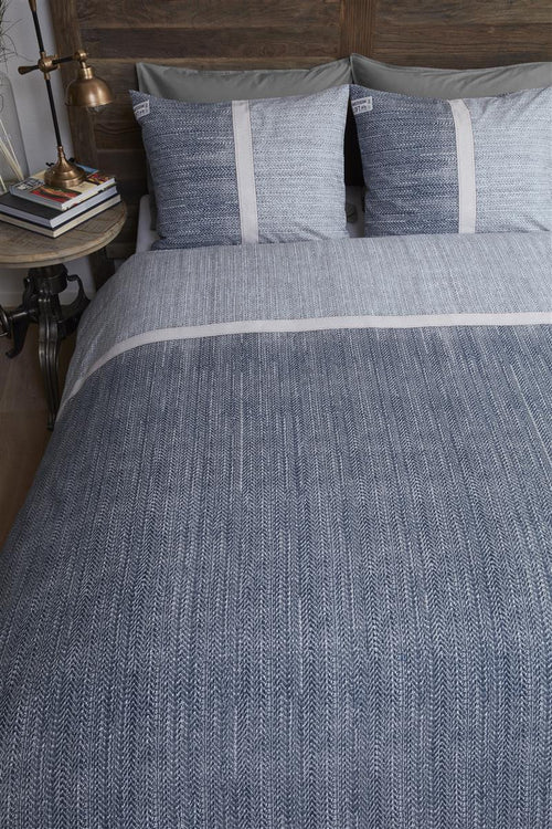 Rivièra Maison - Amsterdam Loft dekbedovertrek - Lits-Jumeaux XL - 260x200/220 cm - Blauw Grijs
