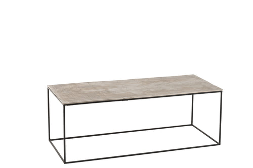 J-Line salontafel Rechthoek - aluminium/ijzer - zilver/zwart - vtwonen shop