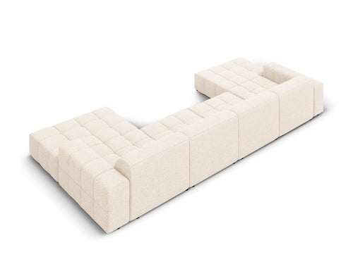 Cosmopolitan Design Panoramische bank Chicago 6-zits, chenille lichtbeige - 167x375x78cm