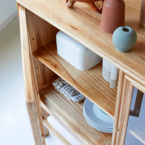 Tikamoon Lage vitrinekast van mindihout - Naturel - vtwonen shop