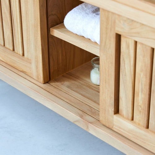 Tikamoon Badmeubel in massief teak 120 cm - Naturel