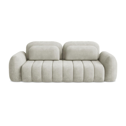 LaMiaSofa 3-zits slaapbank Ginosa - chenille stof - parel - 266x121x95