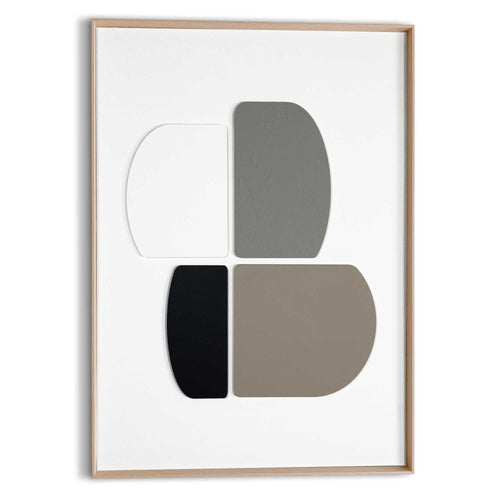 Reinders Sculpted Silence schilderij 3d art -  beige - woonkamer - 70x50cm