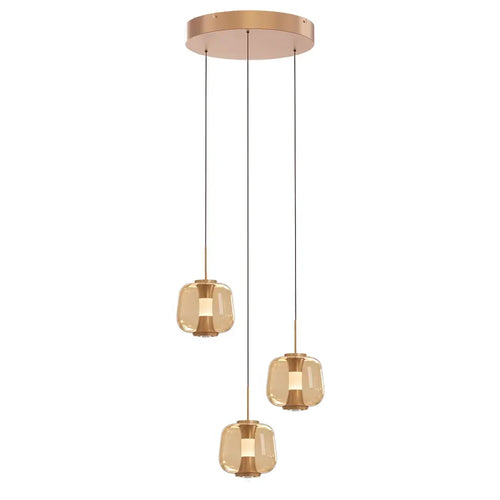 Freelight hanglamp Rosa - 3 lichts - 30  x 180   cm - rosé goud