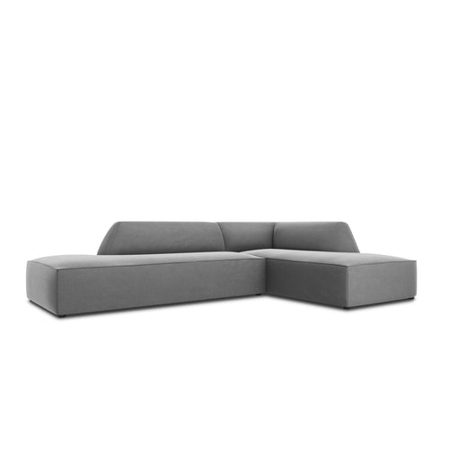 Cosmopolitan Design - Modulaire hoekbank rechts Siena 4-zits, flueel grijs - 180x273x69cm