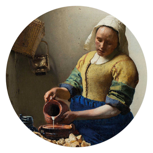 Reinders glasschilderij Vermeer - Melkmeisje - Ø 70cm
