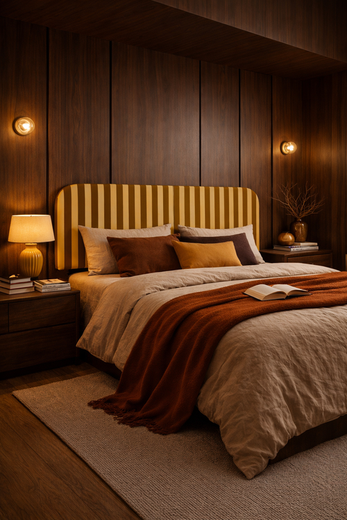 Gestoffeerd fluwelen hoofdbord met strepen 160x97cm