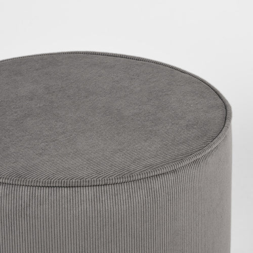LABEL51 Poef Tibo - Donkergrijs Ribstof - 55x55x40cm