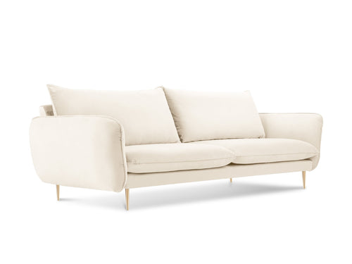 Cosmopolitan Design Bank Vienna 4-zits, flueel, lichtbeige - 92x230x95cm