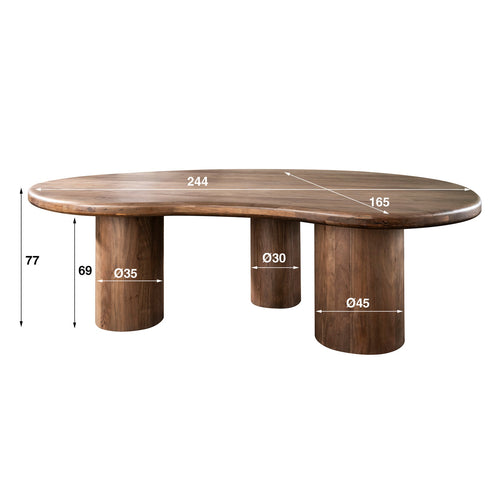 Giga Meubel Eettafel Sculpture - Bruin Acaciahout - 240cm