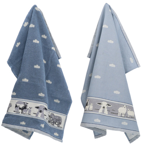 Luxe Keukendoek en Theedoek Schaap Grijs Blauw -  Bunzlau Castle - 100% biologisch GOTS katoen - vtwonen shop