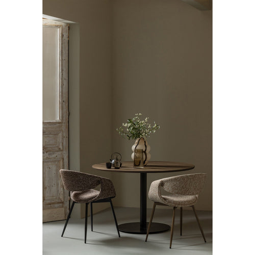 WOOOD eetkamerstoelen Yossi Metalen Zwarte Poot - Bruin - Set van 6
