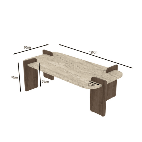 Calicosy - ELIA Salontafel - Naturel - 120x60x35 cm