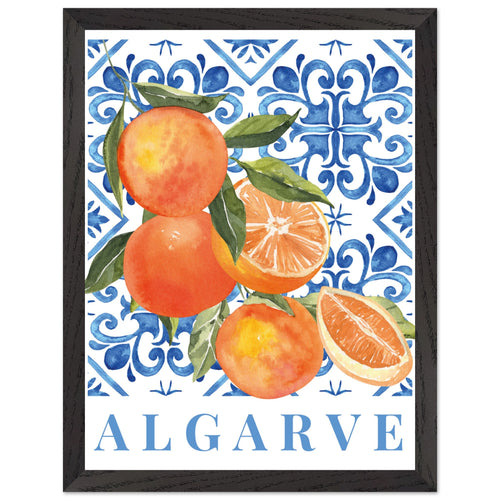 Artfulprints Poster met Lijst Fruits - Oranges in the Algarve   - 30x40 cm - Meerkleurig