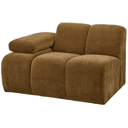 WOOOD 1-zits bank met arm links Mojo - Ribstof - Geel - 74x120x97 - vtwonen shop