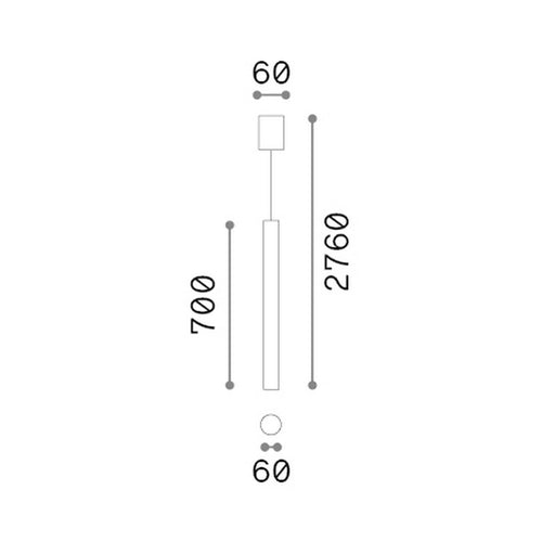 Ideal Lux LOOK 70 cm slanke hanglamp voor plafond, messing, 1x GU10 fitting